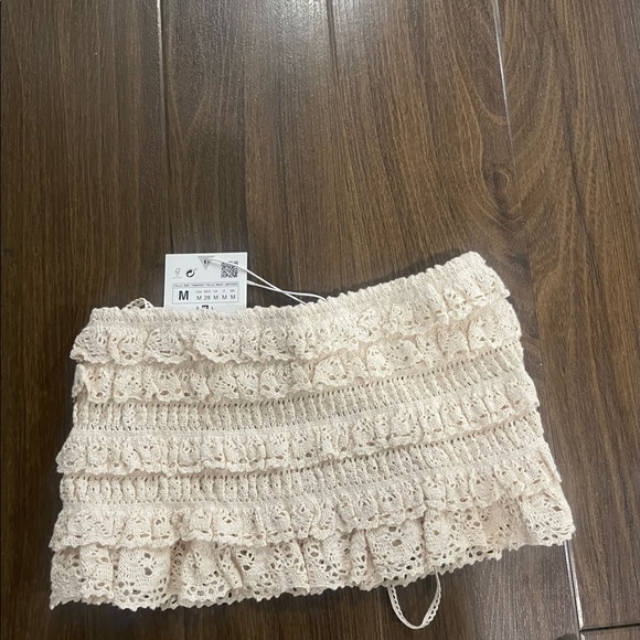 Zara cream knitted shorts set - Picture 3 of 6